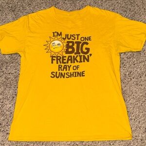 Yellow Graphic T-Shirt with Sun Design